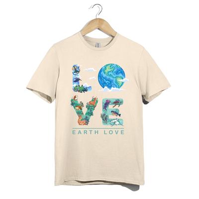 Earth Love Tshirt Unisex Save the Planet Nature Eco Animal Wildlife Graphic Gift