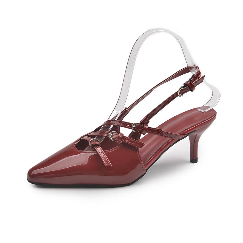 Fashion 2025 Ladies Shoes Buckle Strap Women's High Heels Fashion Belt Buckle Office and Career Hot Sale Best Seller Closed Toe Sandals