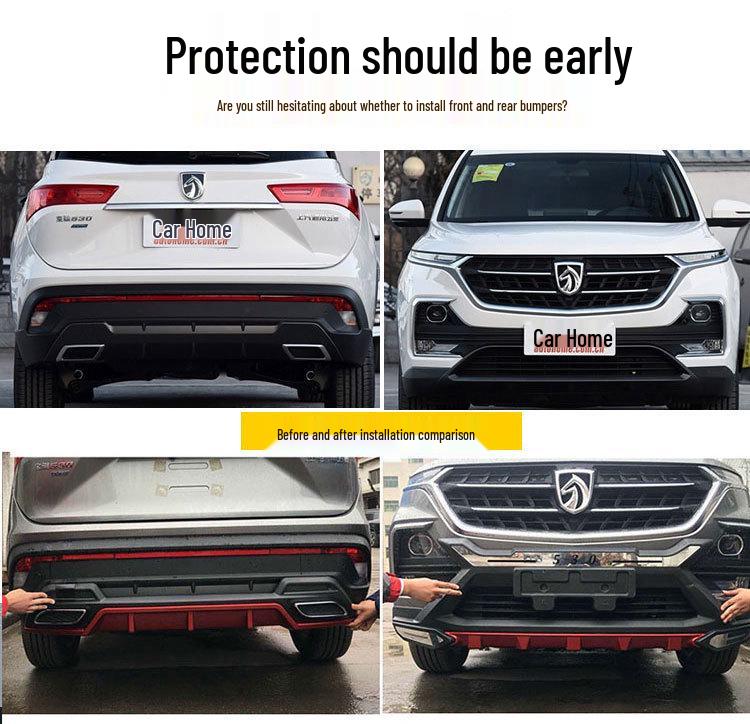 Kompatybilne listwy ochronne zderzaka przedniego i tylnego do Baojun 530 (2018) i Listwy dekoracyjne do Baojun 530 (2019), Modele 510.