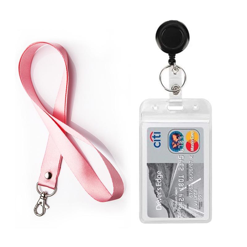 Name Card Holder Keychain Staff Accessories Badges Set Lanyard ID Card Holder Neck Strap Business Card Holde Key Holder Landyard