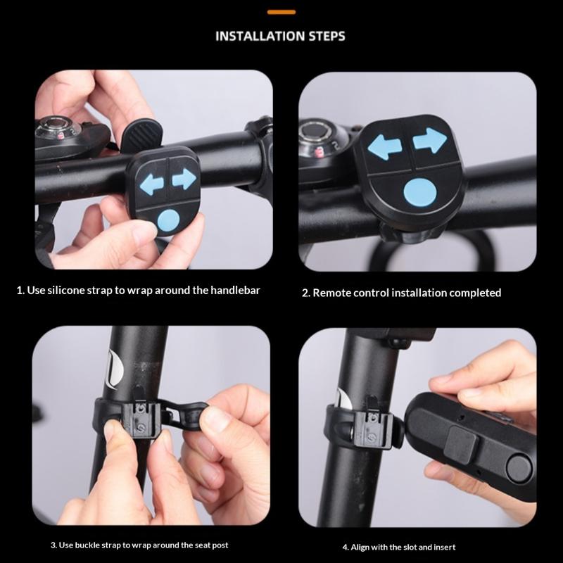 1 Set Wireless Remote Control Cycling Warning Taillight Bike Tail Light With Turn Signal Bicycle Lights For Night Riding