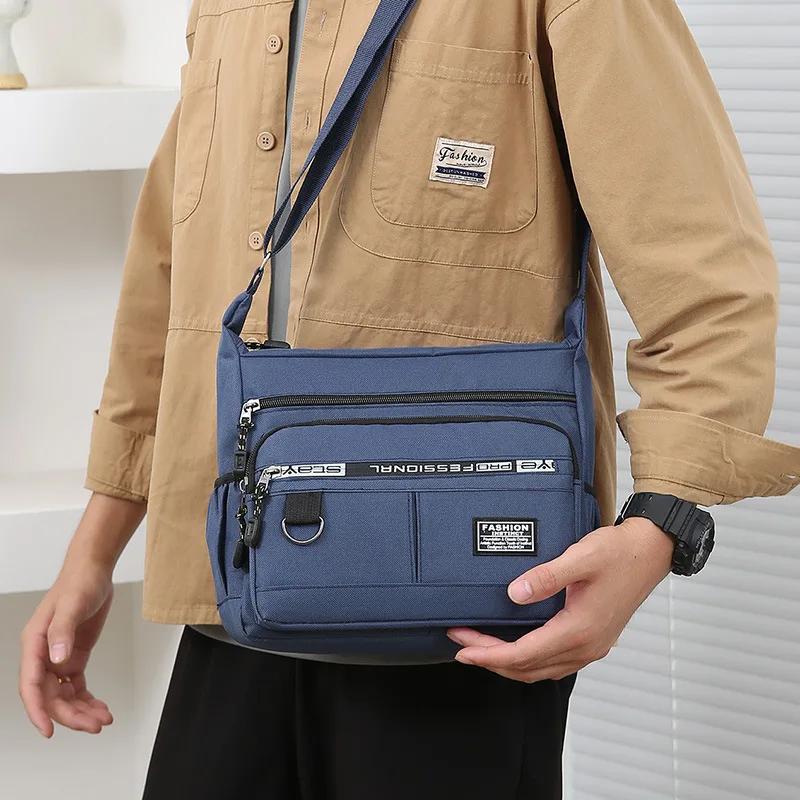 Herren Umhängetasche Einzelne Schultertasche Große Kapazität Aufbewahrungstasche Mode Multi-Taschen Business Umhängetasche