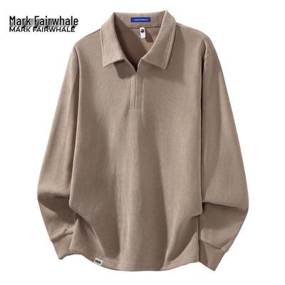 Polo da uomo con colletto e maniche lunghe, vestibilità larga
