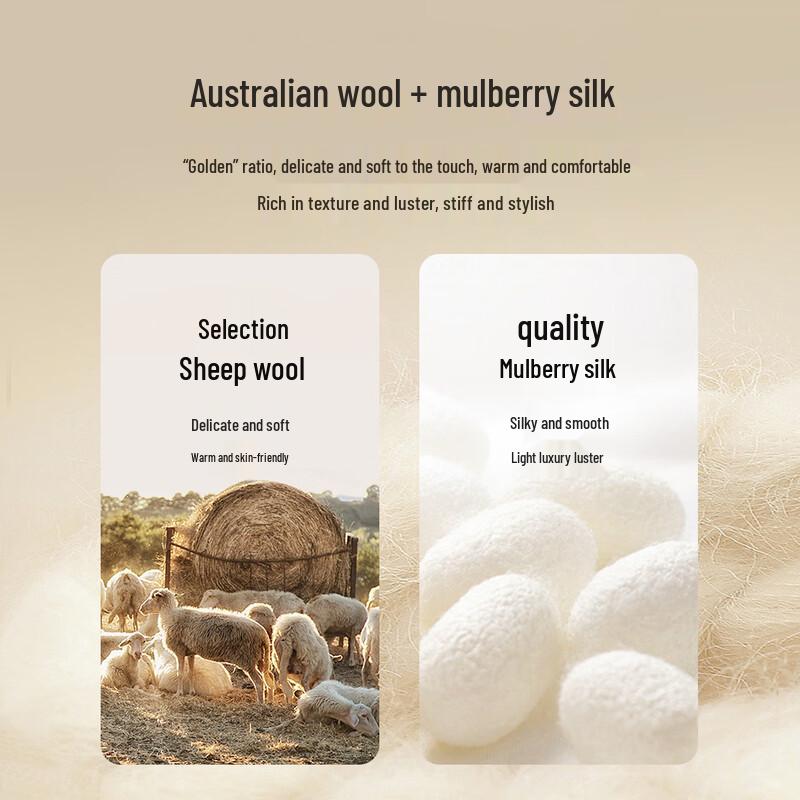 Men's Mid-Length Wool & Silk Blend Overcoat