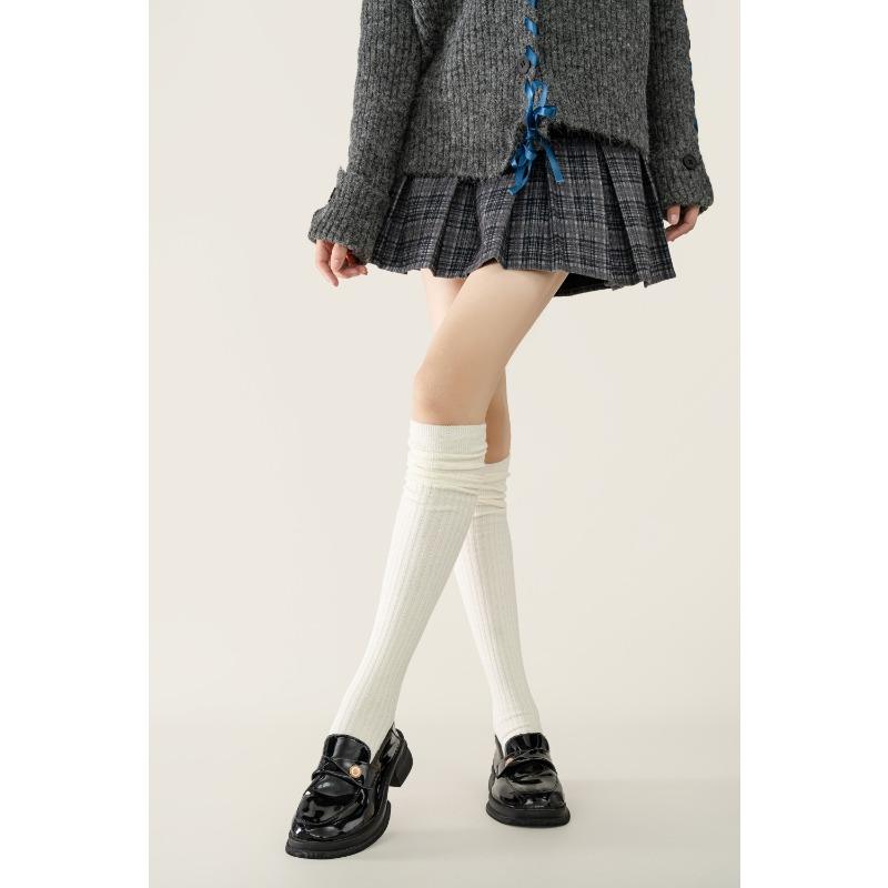 

Осенне-зимние женские гольфы до колена с флисом, утолщенные длинные чулки, защита коленей, противоскользящие, слегка компрессионные высокие чулки 1 pair белый