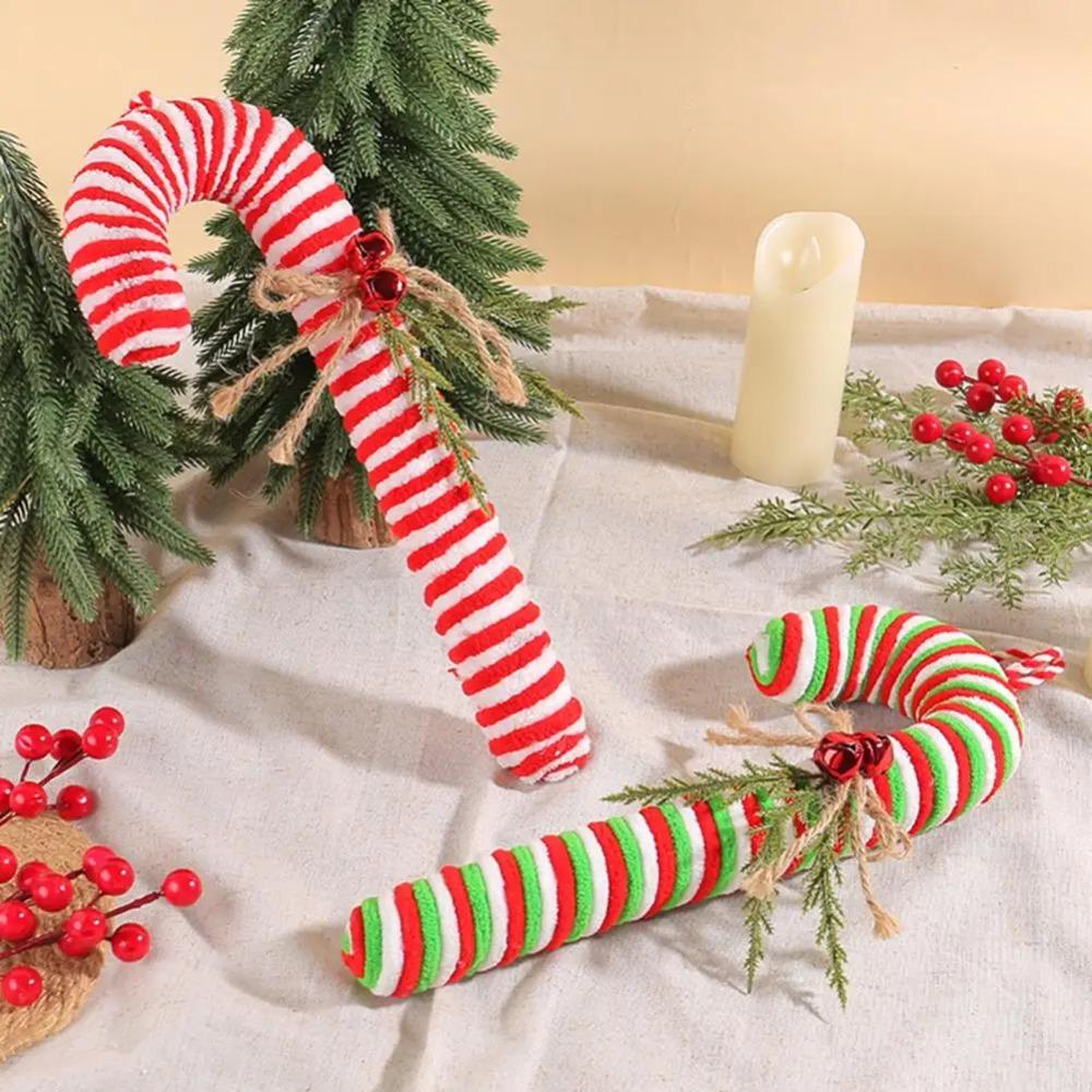 Cartoon Hanging Candy Cane Ornaments Funny Plush Cane Candy Candy Christmas Cane  Party Favors