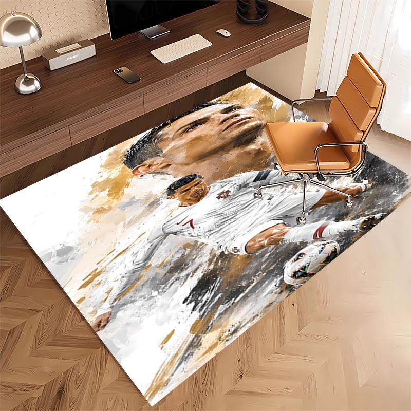 1pc Cristiano Ronaldo Print Area Rug - Soft, Washable Non-Slip Indoor Mat, Living Room, Home Office Decorative Rug,Office Decorative