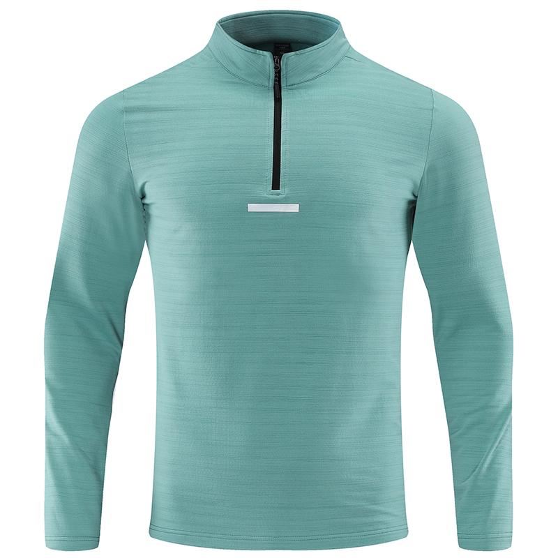 Autumn Outdoor Long Sleeved T-shirt for Men Elastic Breathable Fast Drying Sports and Leisure Half Zip Top for Men