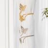 2pcs Elegant Butterfly & Floral Design Curtain Tiebacks - Minimalist Metal Curtain Holdbacks with Intricate Cut-Out Patterns for Bedroom