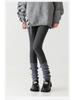 Graue, mit Samt gefütterte Leggings für Damen - Warme, dicke, kältebeständige Strumpfhose mit No-Drop-Design für Herbst & Winter
