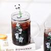 With Lid and Straw Transparent Glass Cup Square Juice Glass Couple Gifts Coffee Cup  Home Bar