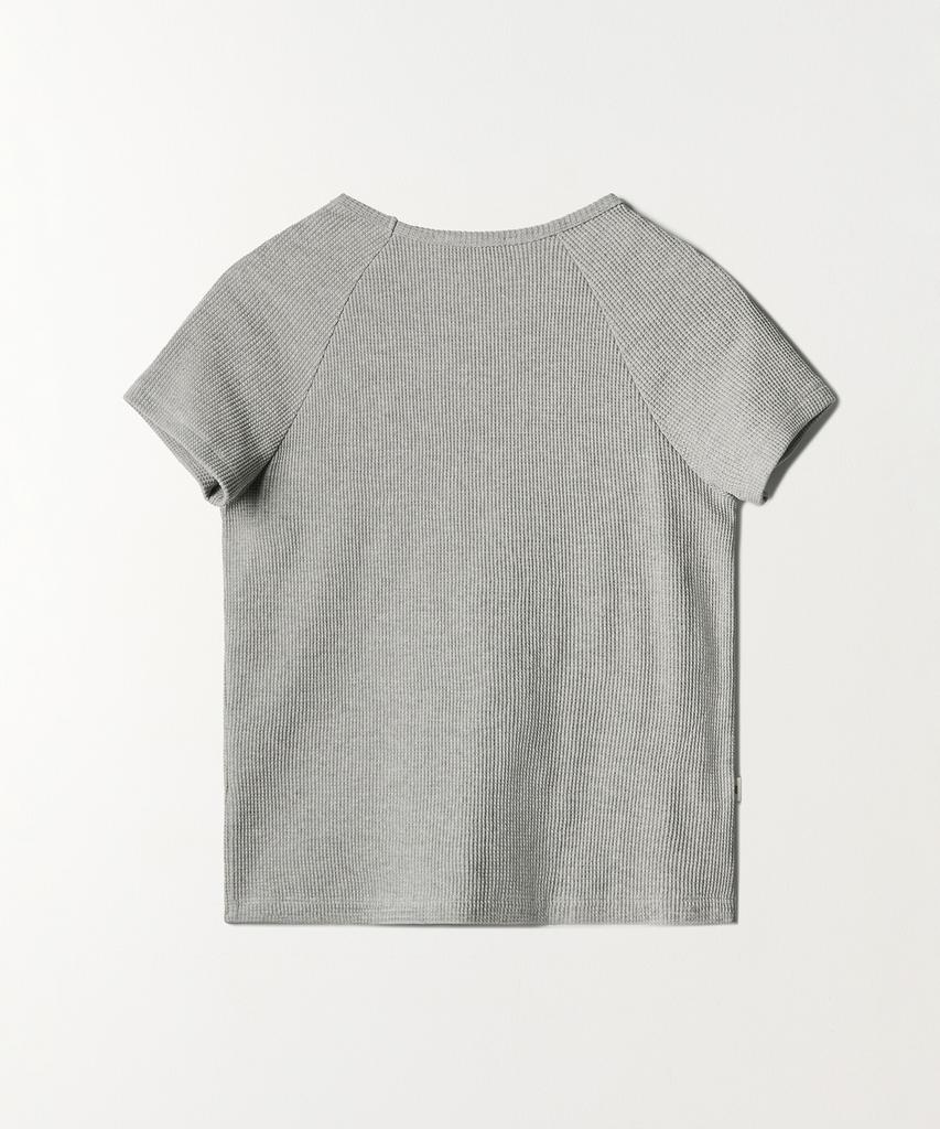 TTUDEMENT Raglan Short Sleeve T-Shirt (Melange Grey)