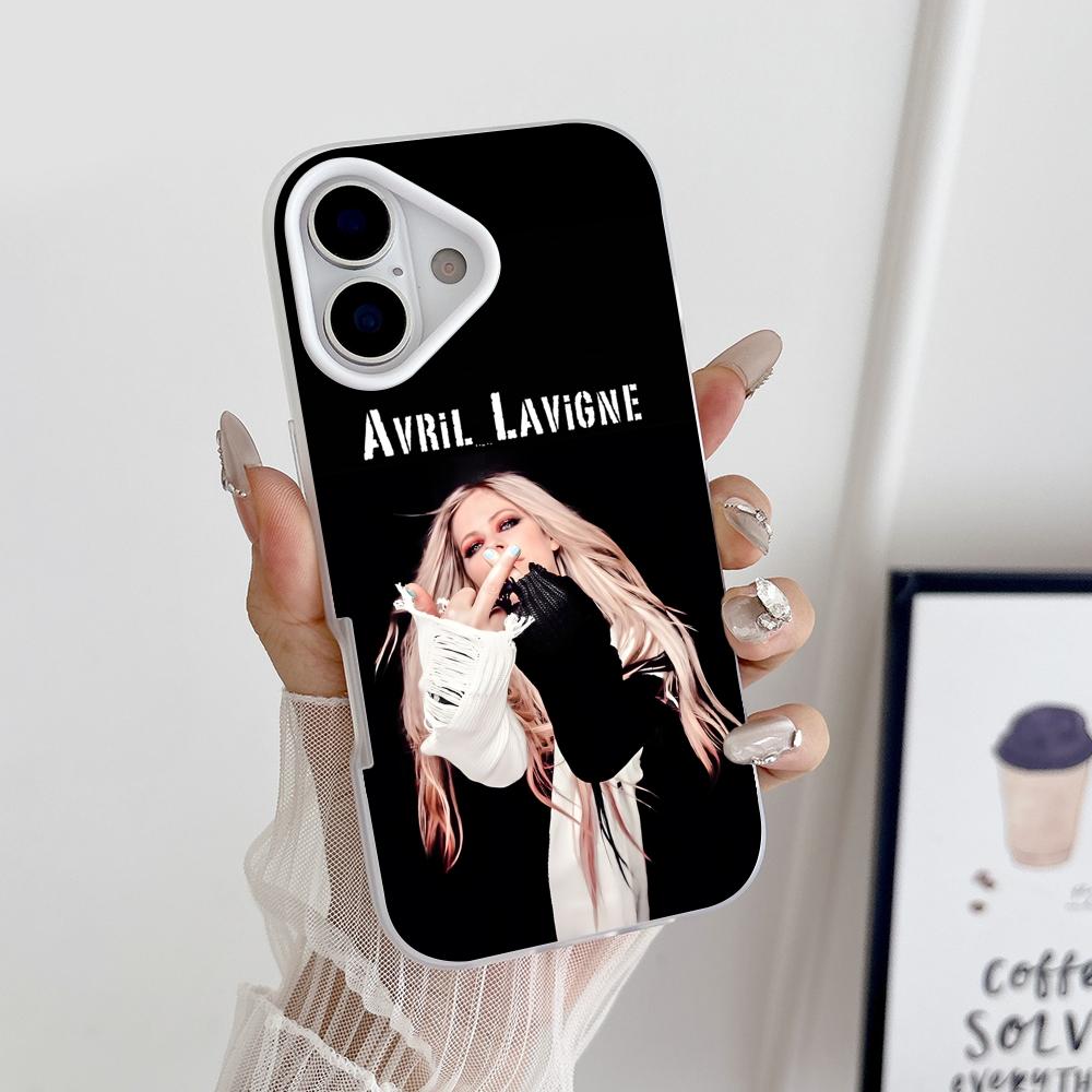 Avril Lavigne Jelly Double layer White Mobile Phone Case for iPhone 17 16 15 14 13 12 11 Air Pro Max Plus Protective