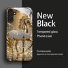Golden Horse Diamond Set Tempered Glass Phone Case Suitable for Samsung Galaxy S26 S25 S24 S22 S21 S20 FE/Ultra/Plus Anti Drop