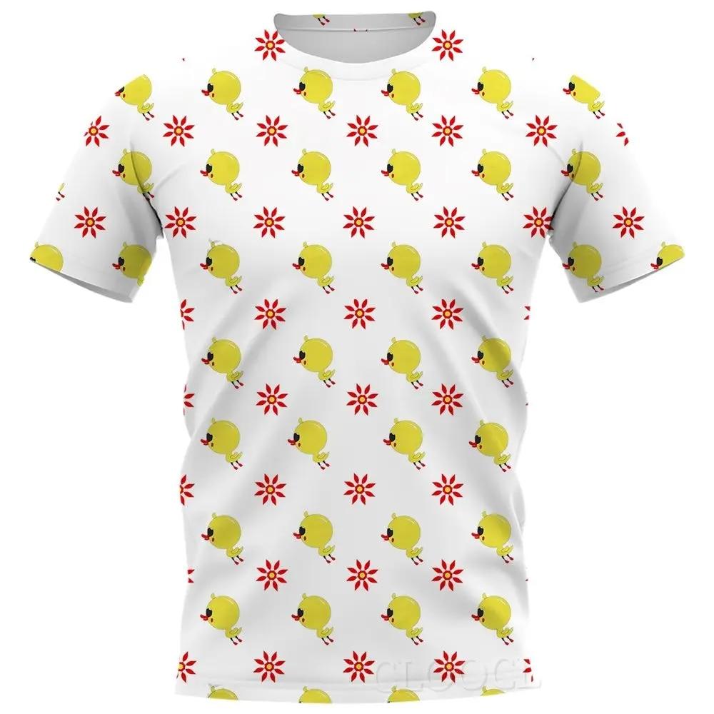 Cartoon Little Yellow Duck T-shirt 3D Print Fashion Casual Men Women T Shirts O-Neck Short Sleeve Cool Streetwear Oversized Tops