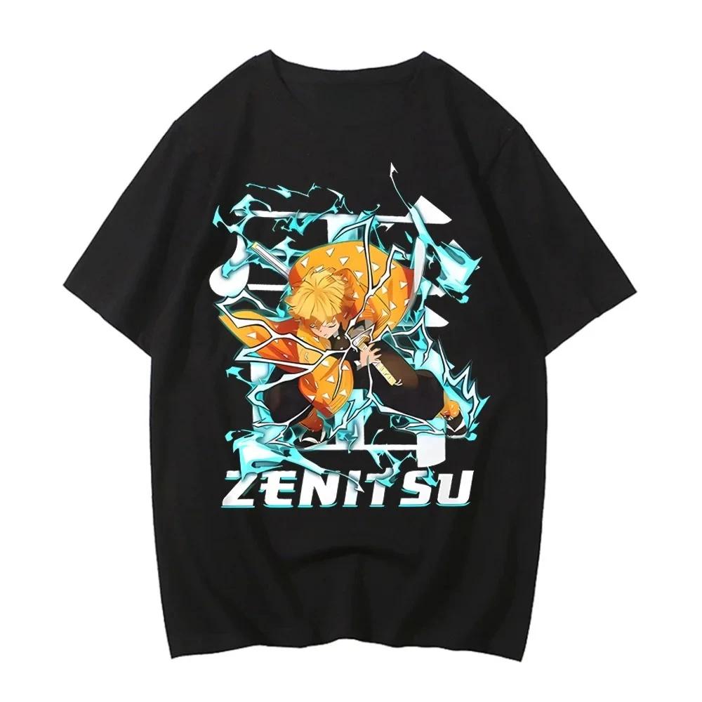 Japan Anime Demon Slayer Graphic Print T-shirt Men Women Loose Casual Oversized Cotton Comfortable Soft Top Streetwear Harajuku Fashion Summer New Tee