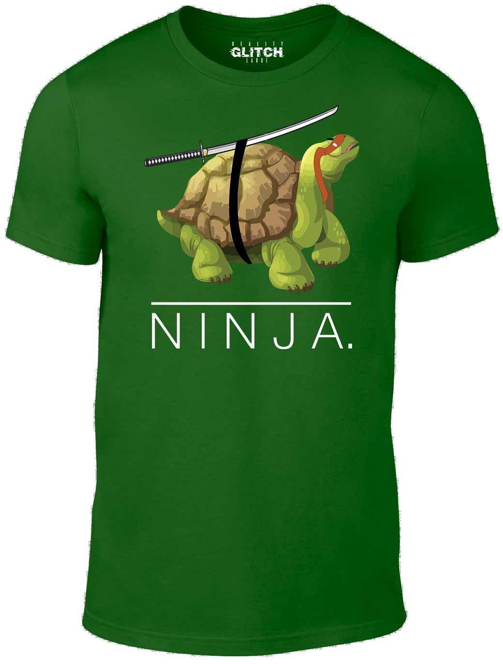 Ninja Tortoise T-Shirt Mens Womens Tees Top - Funny T Shirt Mens Womens Tees Top parody turtle teenage animal half shell 4XL