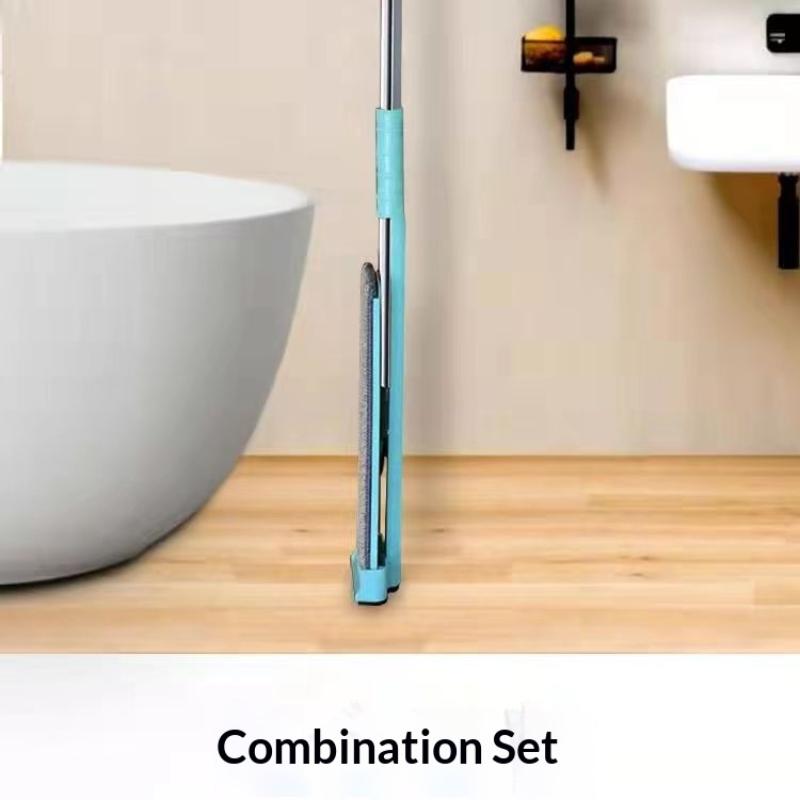 Flat Floor Mop Squeeze Mop Hand Free Wringing Floor Cleaning Mop Microfiber Pads Lazy Mop Wet Or Dry Usage Home Cleaning Tool