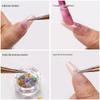 Multifunctional Double-Ended Nail Tool: Tweezers & Silicone Pressing Stick for Nail Art