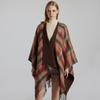 Scottish Classic Plaid Tassel Thick Warm Split Shawl Cape