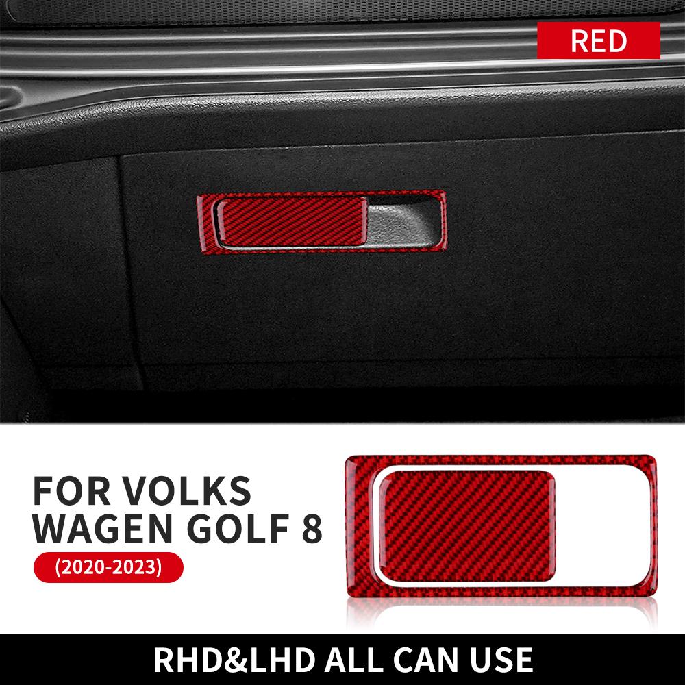 Real Soft Carbon Fiber Sticker For Volkswagen VW Golf 8 MK8 2020 2021 2022 2023 Co-Pilot Handle Frame Interior Trim Accessories