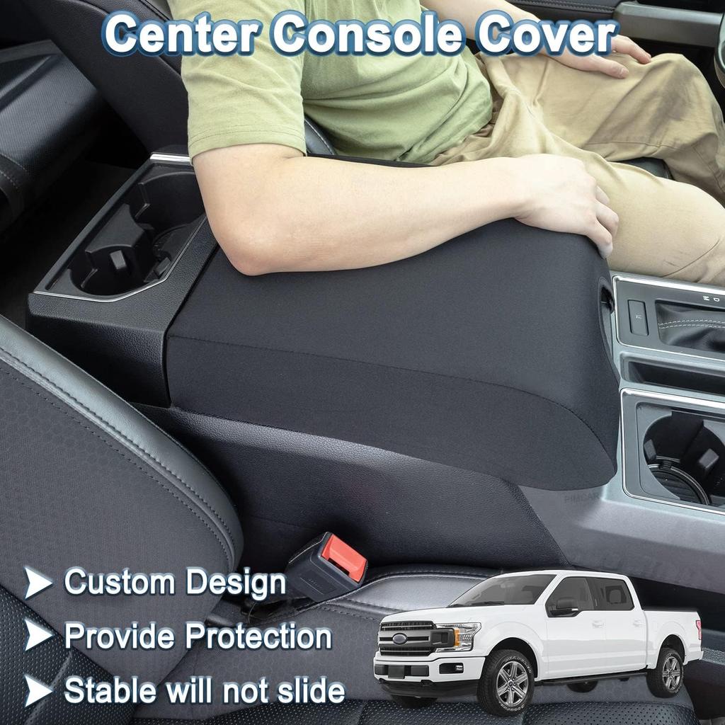 PIMCAR Center Console Cover For Ford 2015- F150, 2017- F250 F350 F450, 2018-2024 Expedition Interior Accessories Soft Cozy Neoprene Armrest Cover