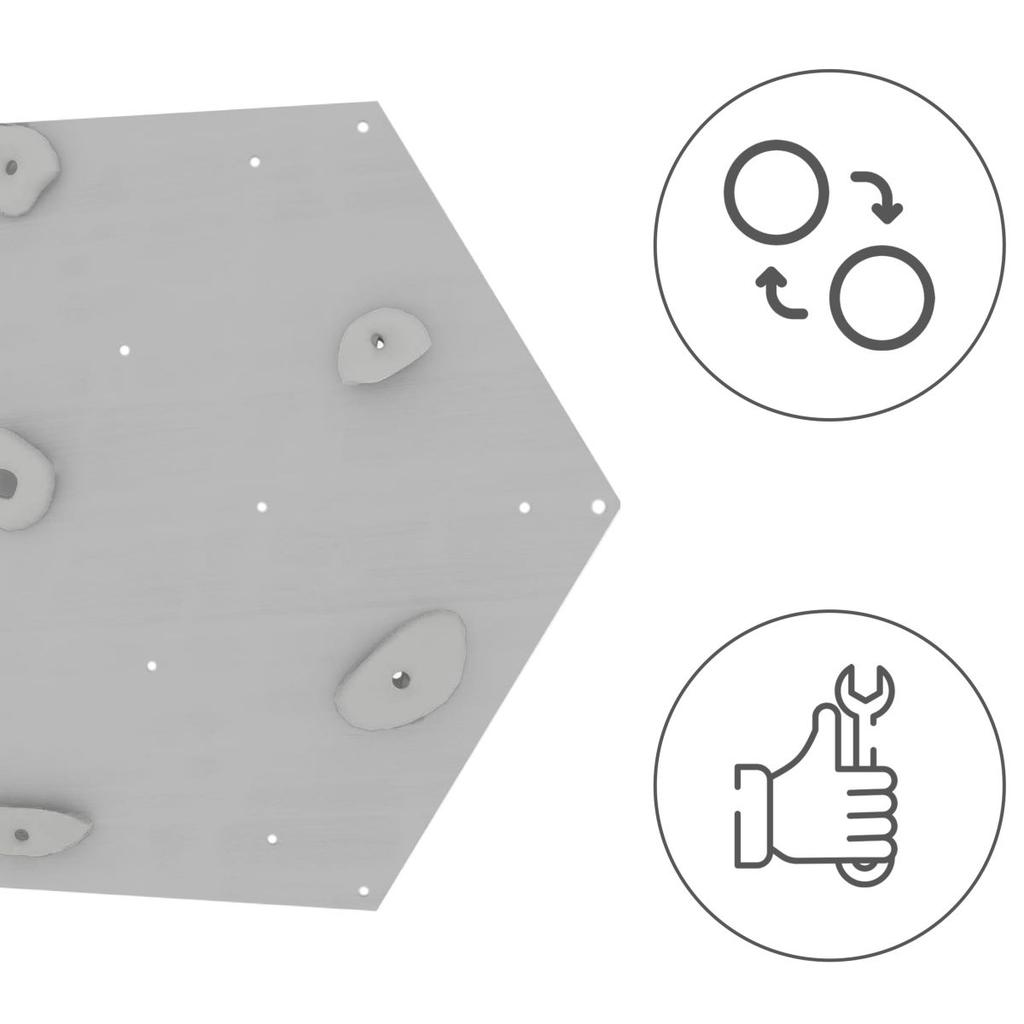 Climbing Wall Cube 1 Grey - Grasps Grey