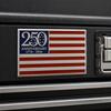 250th Anniversary Flag Metal Emblem Patriotic Red Blue White Auto Badge 1776-2026 America