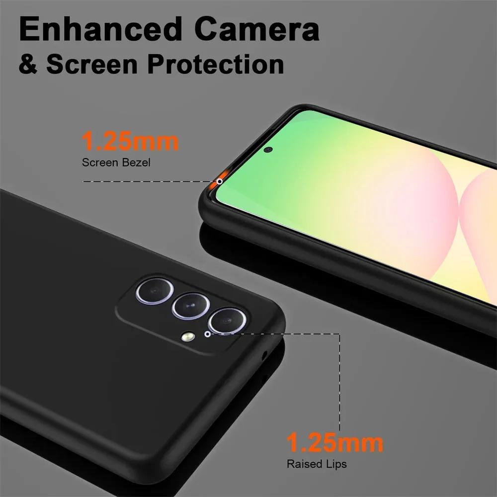 Capa de Silicone Fosca da Moda para Samsung Galaxy A57 A37 A27 A17 A07 A56 A36 A26 A16 A06 A55 A45 A35 A25 A15 A05 Proteção da Câmera Capa à Prova de Choque