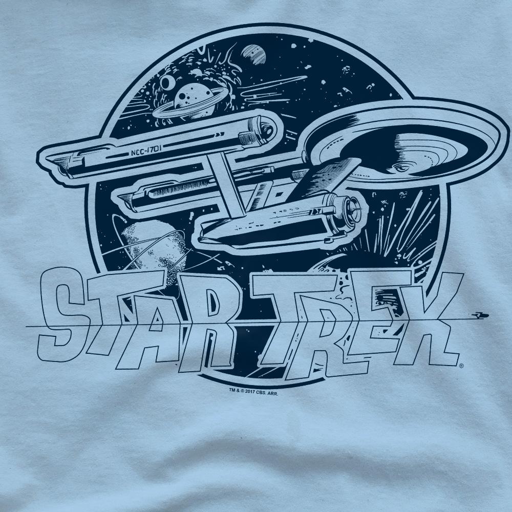 STAR TREK Mens Enterprise Retro T-Shirt
