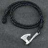 Pulsera de Hacha Vikinga Hecha a Mano Cuero Trenzado Multicapa Nudo Irlandés Joyería Pirata Para Hombres