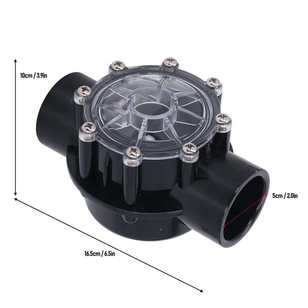 7235 Check Valve 180 Degree Replacement for Pools Spas Straight Through Flow Clear Lid