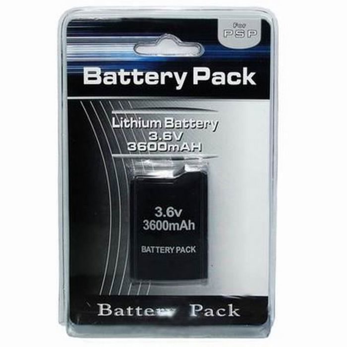 Batterie Lithium - NO NAME - Compatible PSP 1000 - 3,6V - 3600 mAh - Noir
