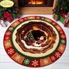 Christmas Round Rug, Soft Non-Slip Decorative Carpet for Indoor Living Room Sofa, Coffee Table, Festive Xmas Home Decor