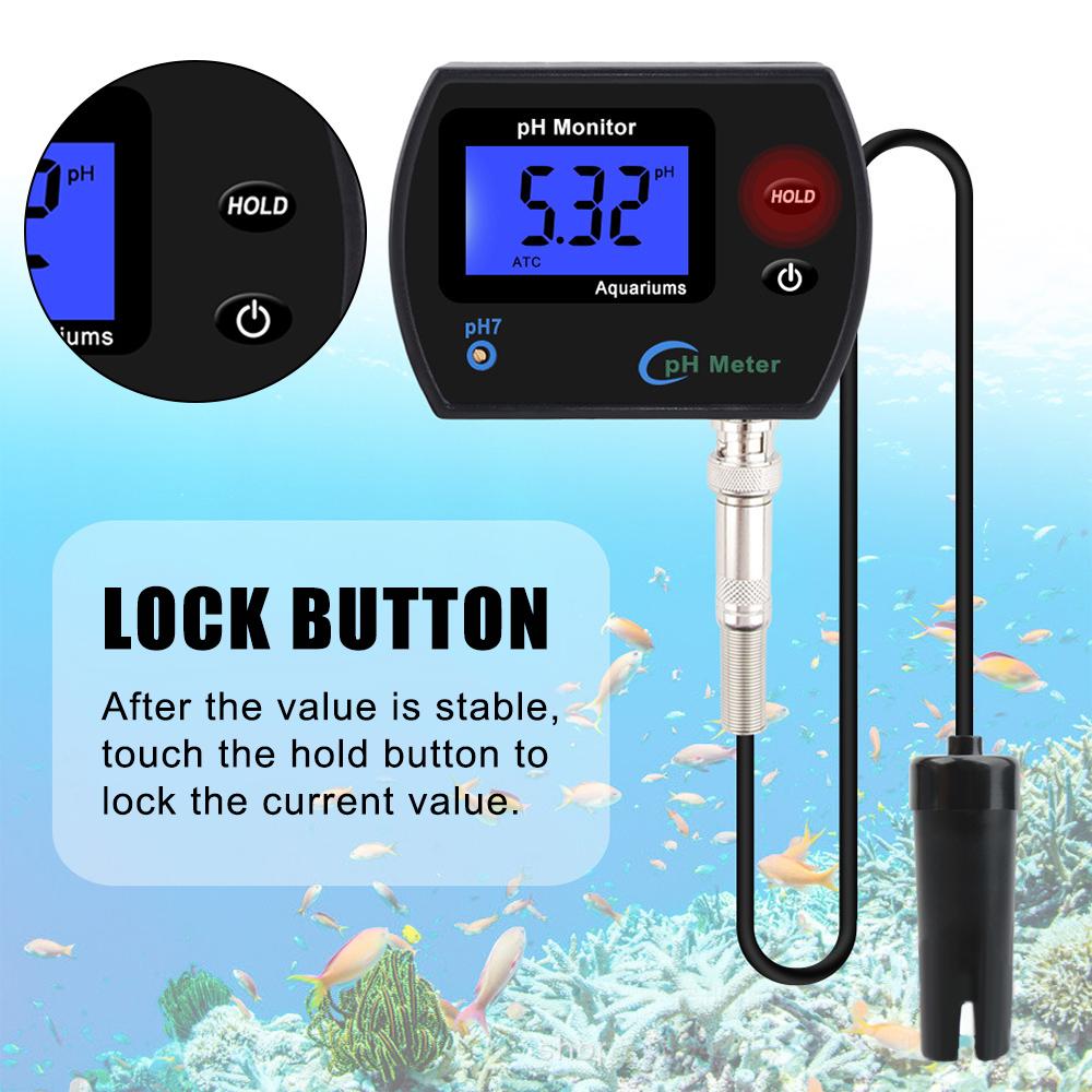PH Meter Acidometer LCD Display Water Quality Monitor Test Gauge Multi-parameter For Aquarium Laboratory EU US Plug Tester