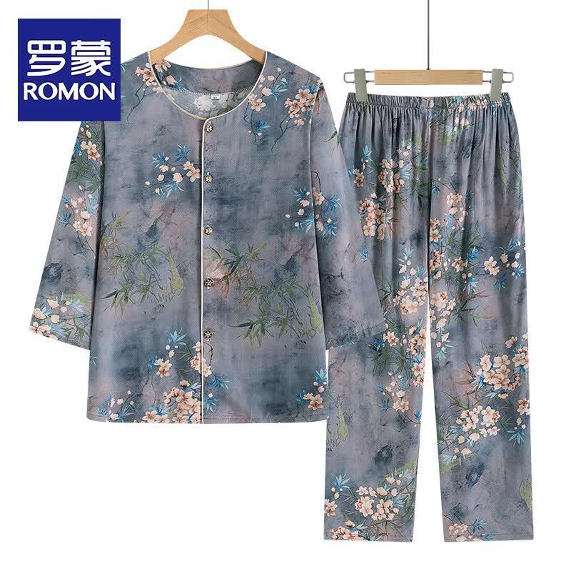 ROMON Women s Summer Mid-Sleeve Two-Piece Casual Set XL