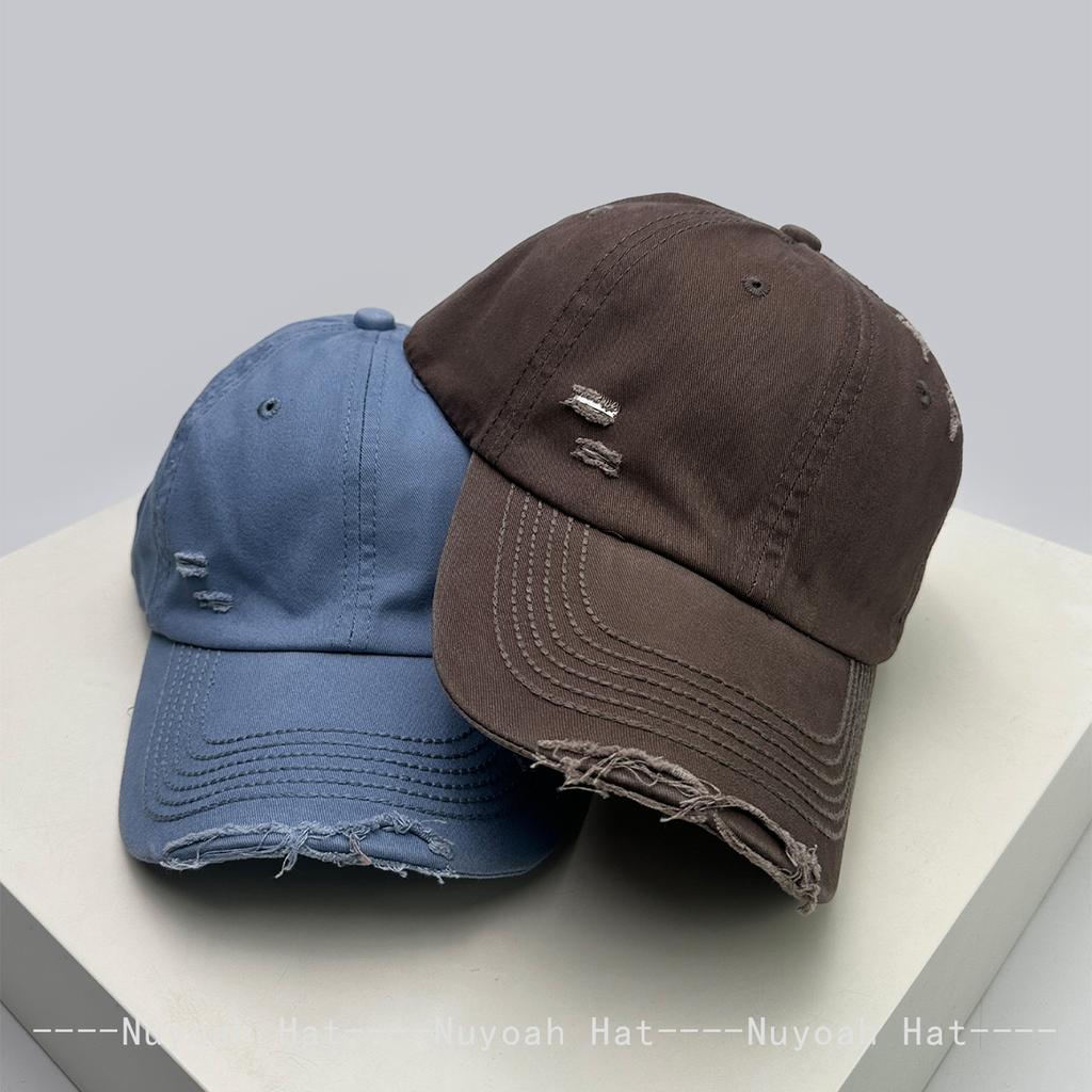 And Women Broken Style Solid Color Vintage Baseball Caps Sun Protection Street Style All-Match Minimalist Peaked Hats Personalized Fashion Casual