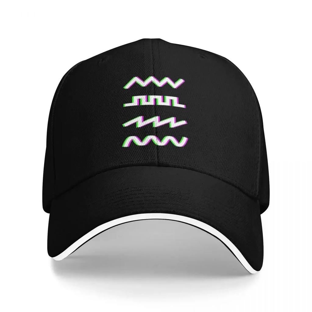 Glitchs Synthesizer Audio Waveforms Hiking Baseball Caps Men Adult Female Beach Sun Hat Peaked Cap