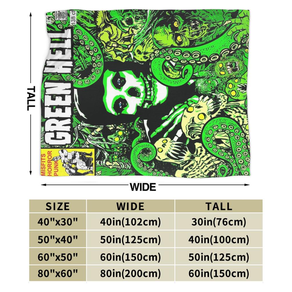 Misfits Green Hell Blankets Fleece Decoration Multi-function Super Warm Throw Blanket for Sofa Bedroom Bedspreads