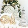 Lighted Christmas Tree 5 Pieces Glass LED Small Home Decor Artificial Christmas Tree With Lights For Outdoor Desk Table