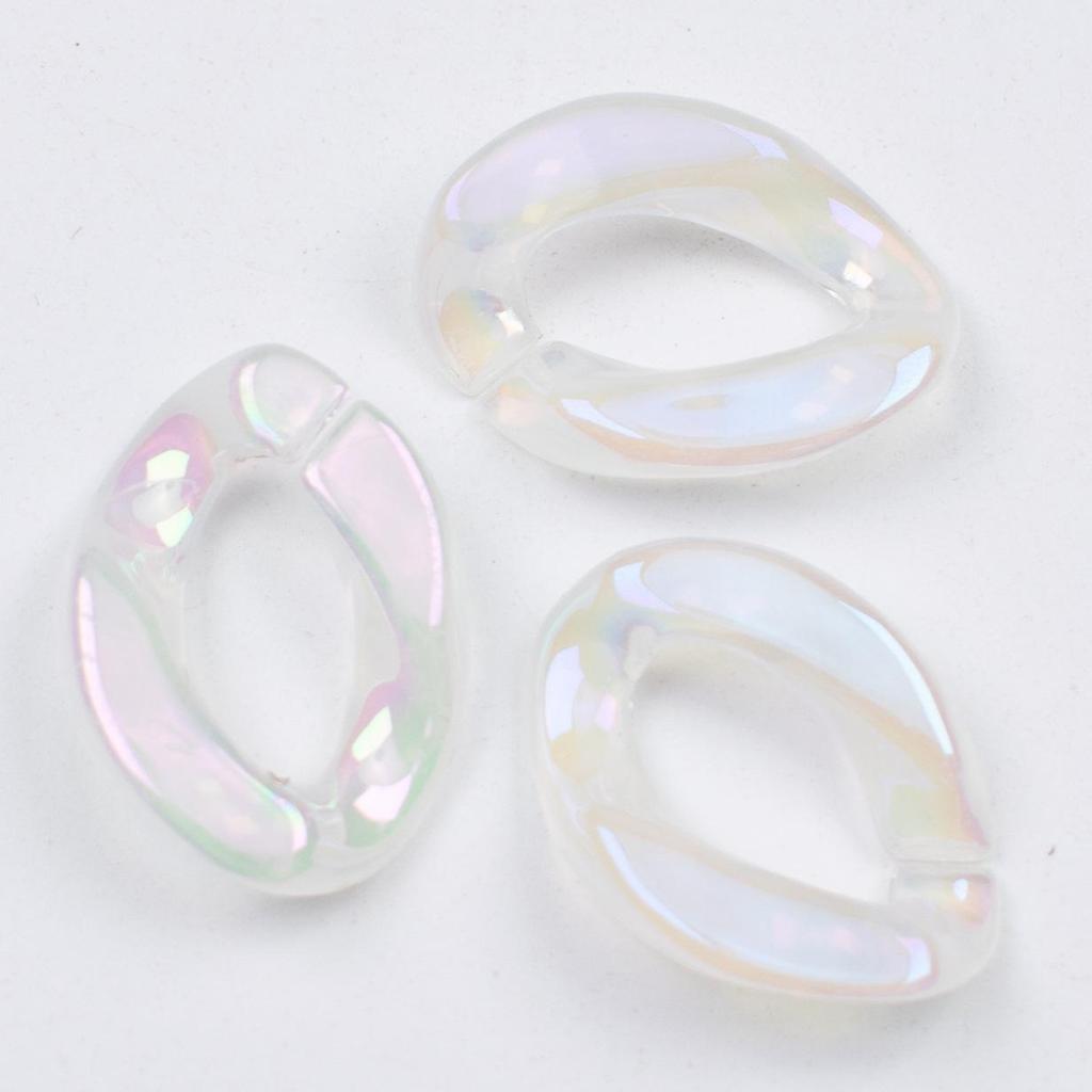 Acrylic Iridescent Chain & Jump Ring Set for DIY Jewelry and Phone Case Accessories