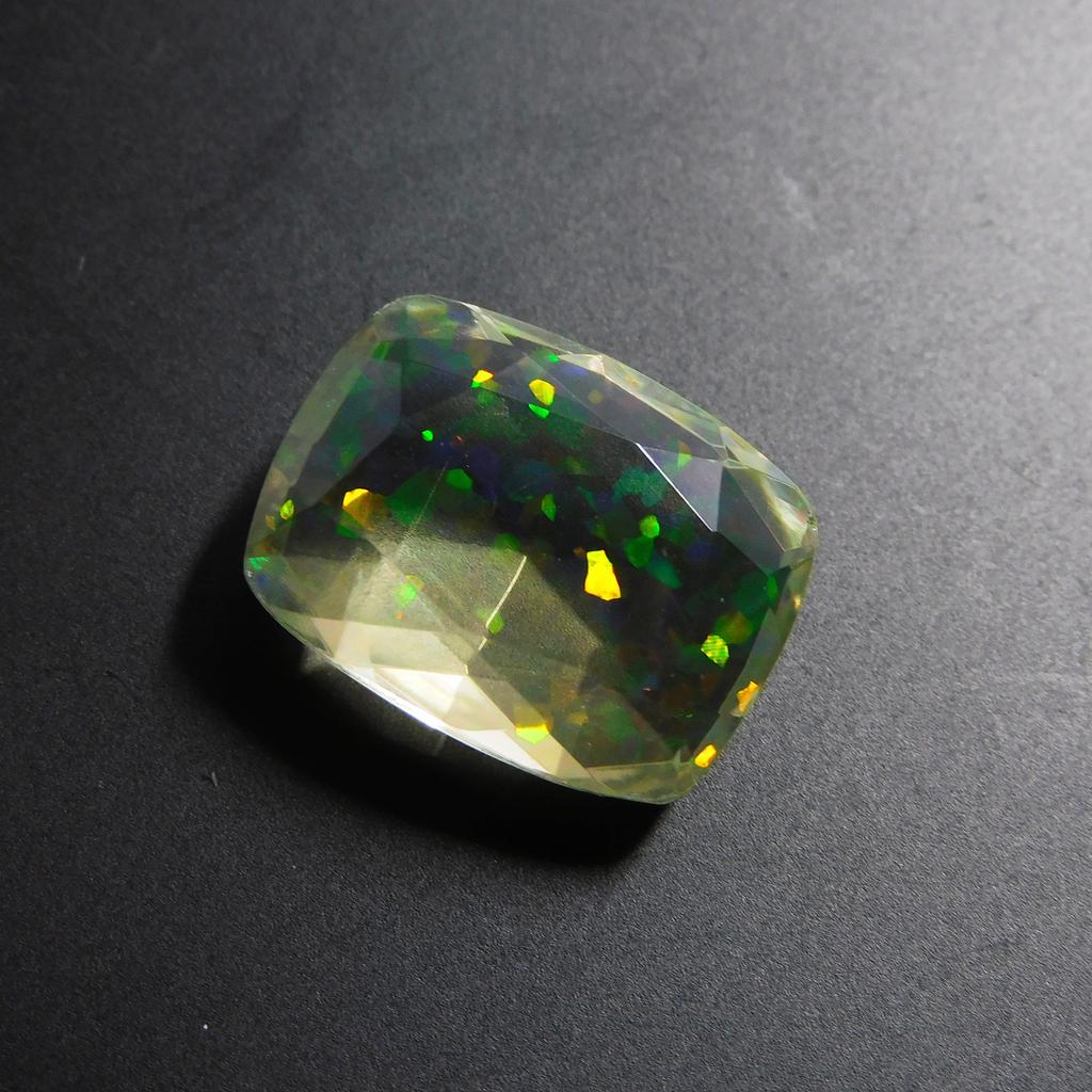 13.55 Ct Lab Created Opal Cushion Certified Fabulous Loose Gemstone
