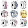 Elegant Buckle Series Charm Beads Plated 925 Silver for Original Jewelry DIY Making Women Gift