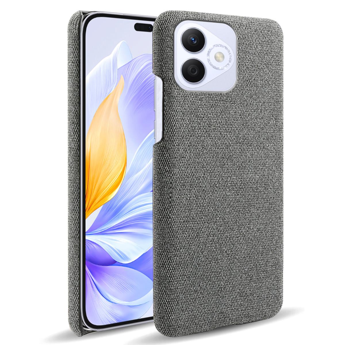 

For Honor X60i 5G Case Cloth Texture Anti-Scratch Protective PC Phone Cover Grey