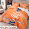 Rangers FC Printed Bedding Set Custom Name Text 1 Duvet Cover 2 Pillowcases For Bedroom