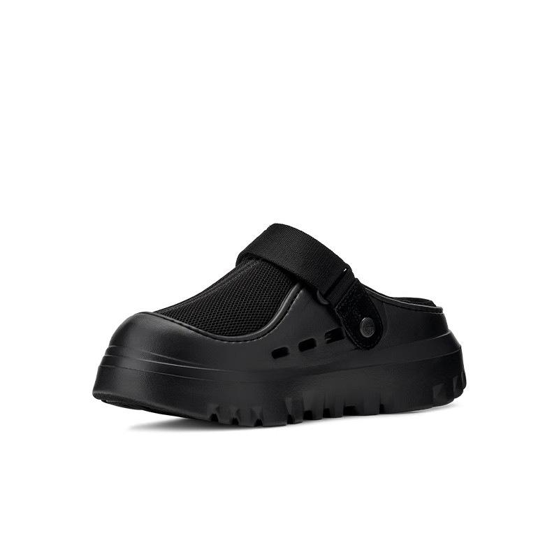 

[Same style for men and women] Velcro sandals for summer wear, one-pedal hole shoes 2025 new thick-soled heightened and breathable 41 чёрный