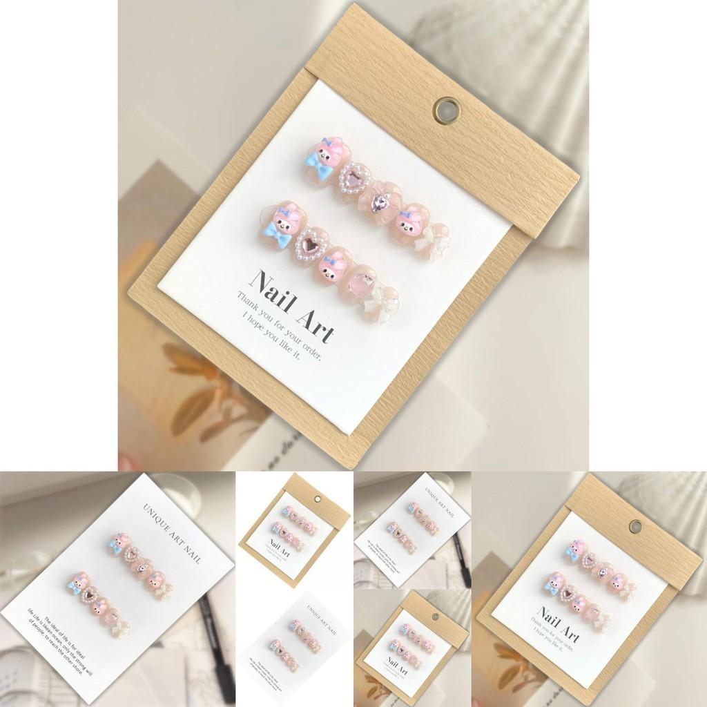 Handmade Cute Cartoon Nail Stickers For Women Removable And Reusable Fake Nails
