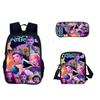 3-Piece Game Backpack School Bag For Teenagers Boys And Girls Travel Study Backpack And Lunch Box And Pencil Bag