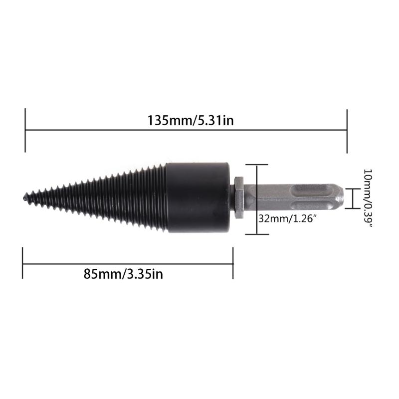 Wood Log Splitter Firewood Drill Bit Tool Steel Logs Splitters Electric Drills Bits Heavy Duty Screw Cone Driver Steel