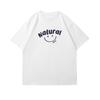 Japan And South Korea Fashion Brand Simple Natural Smiling Face Tshirt Unisexs Summer Cotton With Short Sleeve Shirt
